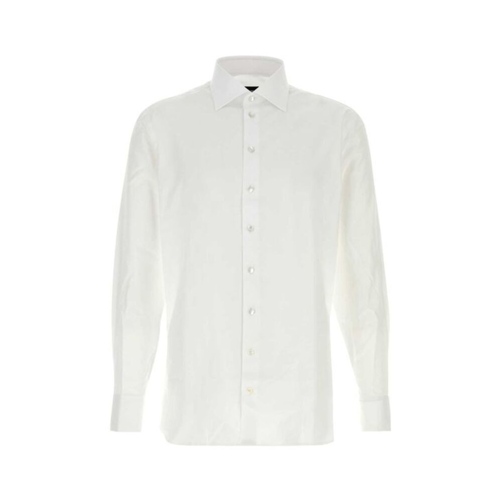 Giorgio Armani Men White Cotton Shirt